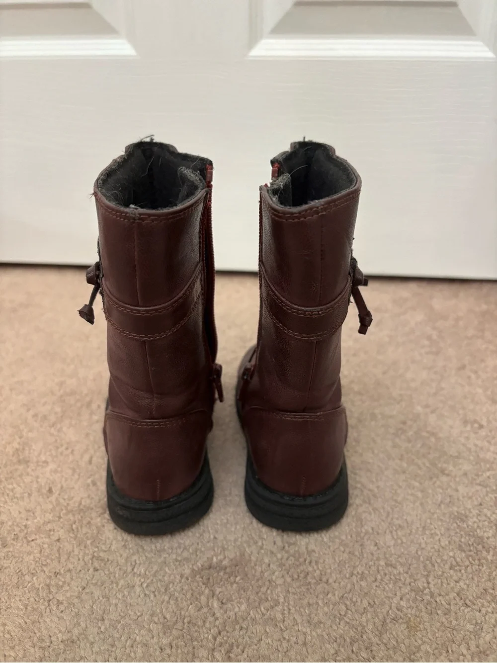 Toddler Burgundy Leather Boots